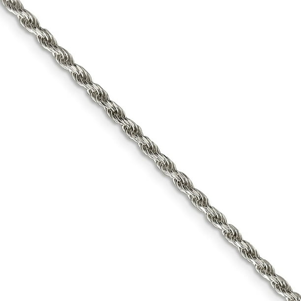 Sterling Silver 2.25mm Diamond-cut Rope Chain 